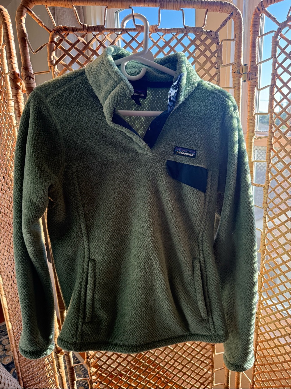 Patagonia Womens Green Fleece Pullover Sweater